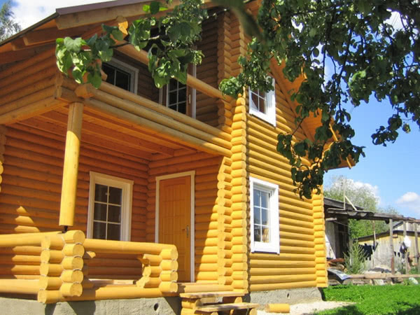 Дачный дом из оцилиндрованного бревна Юнитэк Обнинск